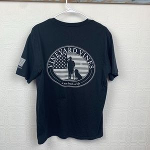 Vineyard Vines Mens K9s for Warriors T Shirt Medium Black Short Sleeve A99